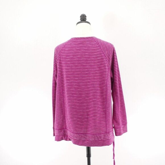 Talbots Purple Striped Large Scoop Neck Knit Lightweight Pullover Sweater - Picture 7 of 9
